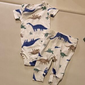 Carters Dinosaur Print Baby Onesie and Pants Set Newborn